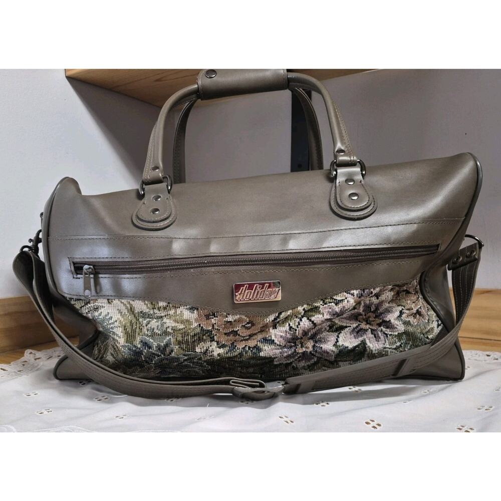 Vintage Holiday Tapestry Floral Carry On Weekend Bag 18"x10"x10"